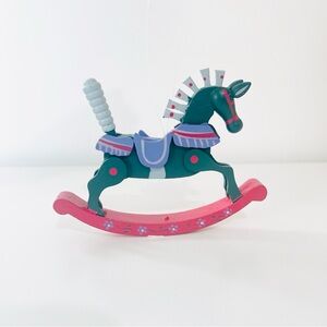 Vintage Dept 56 Rocking Horse Wooden Christmas Ornament Decor Collectible